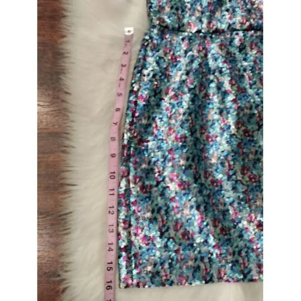 TOPSHOP Sequins Twee Homecomming NYE V-Neck Prom Glamour Mini Dress Size 6 - Picture 10 of 13